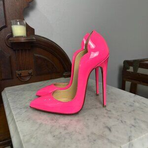Chistian Louboutin Hot Chick 130 Neon Pink Stiletto Pumps size 36